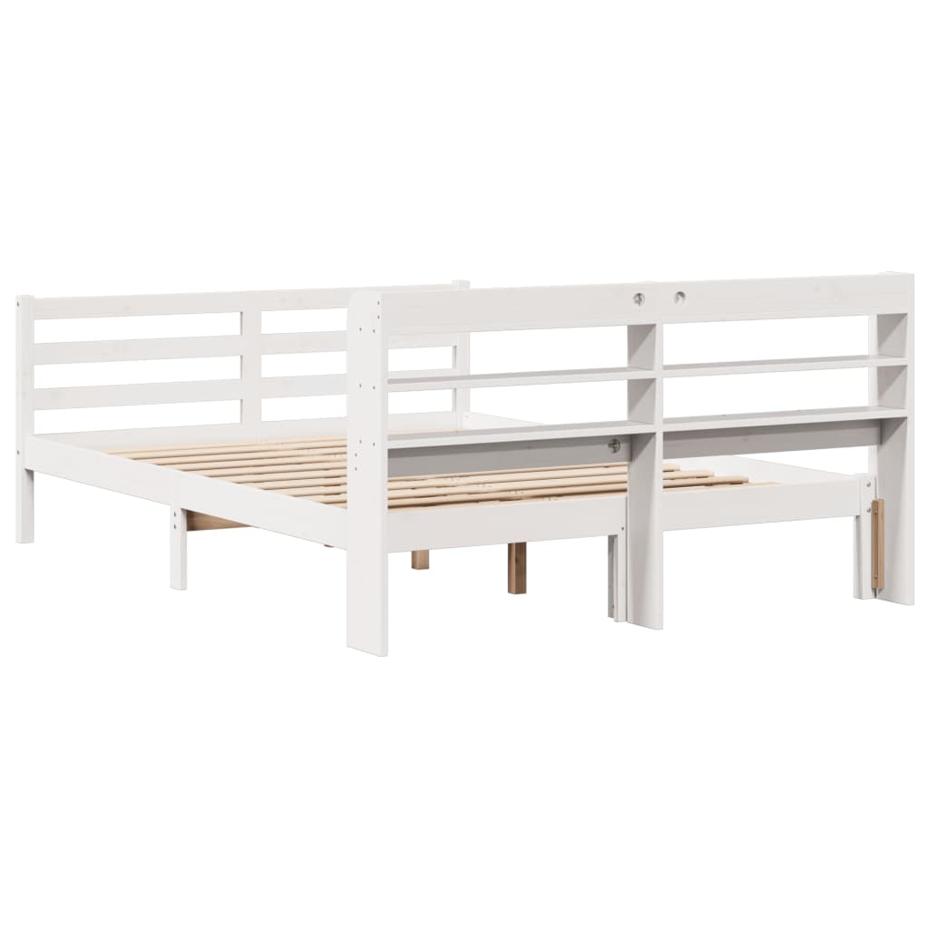 Bed Frame with Headboard without Mattress White 120x200 cm